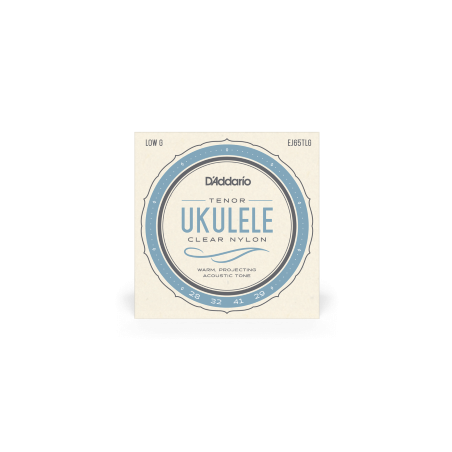 D'ADDARIO UKULELE TENOR LOW G CLEAR NYLON EJ65TLG