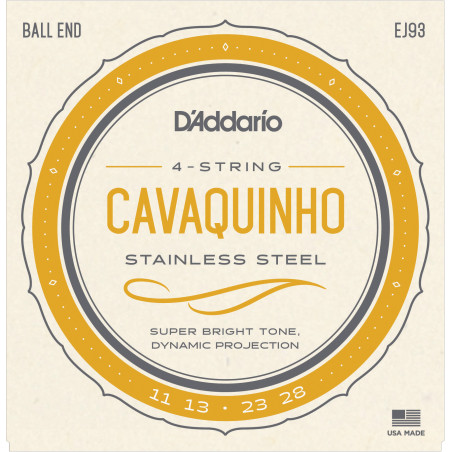 D'ADDARIO CAVAQUINHO 4 CORDES JEU EJ93