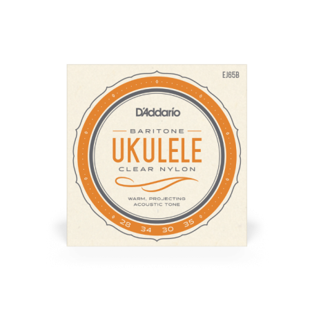 D'ADDARIO UKULELE BARITON CLEAR NYLON EJ65B