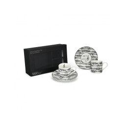 TASSES ESPRESSO MOTIF PARTITIONS MUSIQUE 2 PIECES M7018