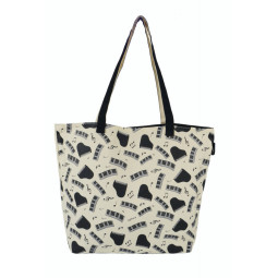 SAC TISSU CITY SHOPPER PIANO & KEYS BLACK/SILVER B3078