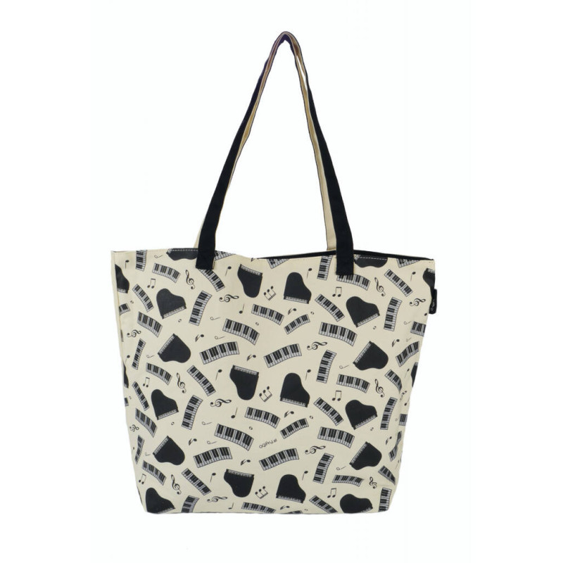 SAC TISSU CITY SHOPPER PIANO & KEYS BLACK/SILVER B3078
