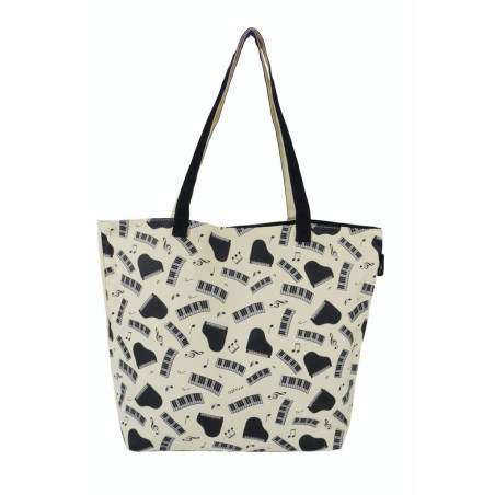 SAC TISSU CITY SHOPPER PIANO & KEYS BLACK/SILVER B3078