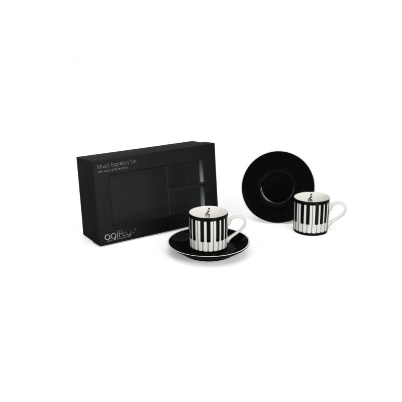 TASSES ESPRESSO MOTIF PIANO 2 PIECES M7019