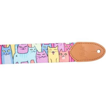SANGLE UKULELE FLIGHT POLYESTER KITTY PASTEL