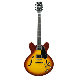 GUITARE ELECTRIQUE PRODIPE HOLLOW BODY SUNBURST 2T AVEC HOUSSE