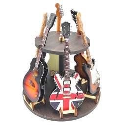 PRESENTOIR EN BOIS POUR 6 GUITARES MINIATURES
