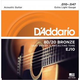 D'ADDARIO BRONZE X-LIGHT 10/47 JEU EJ10