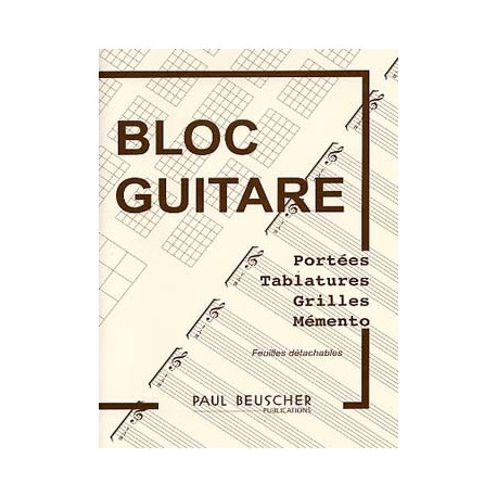 Bloc tablatures spécial guitare - 100 pages A4