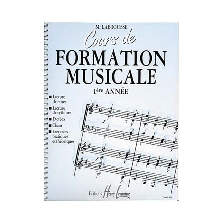 LABROUSSE COURS FORMATION MUSICALE 1  HL26075
