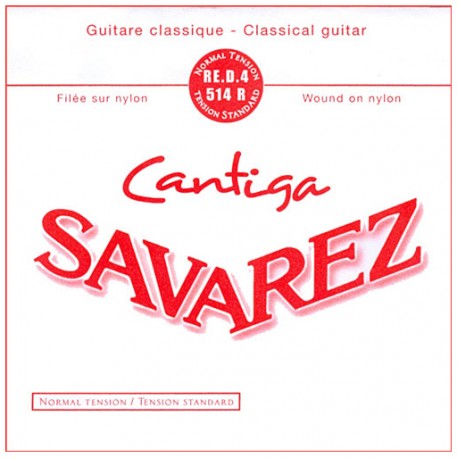 SAVAREZ CANTIGA ROUGE CORDE 4 RE 514R - L'Atelier de la Guitare